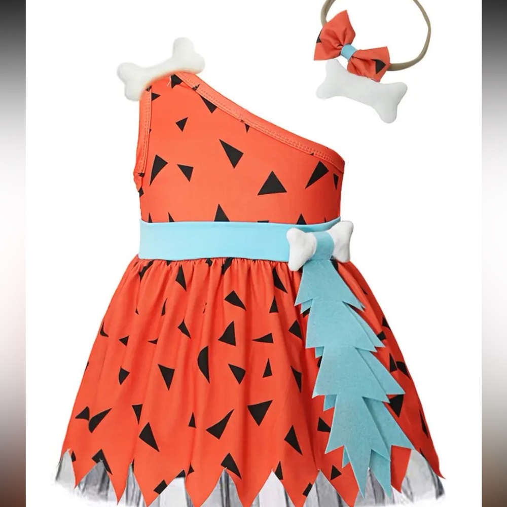 Pebbles Flintstone Costume size 9- 12 months *brand new*